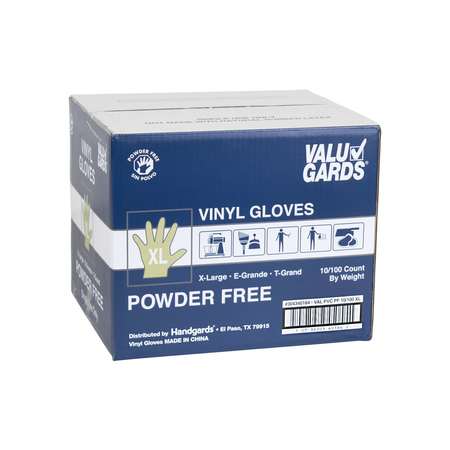VALUGARDS Valugards Extra Large Powder Free Vinyl Glove, PK1000 304340184